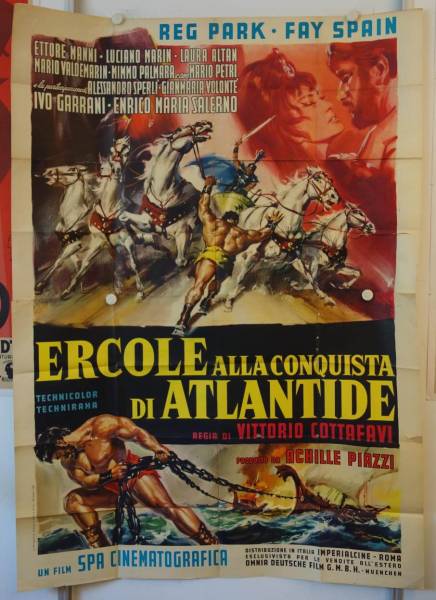 Ercole alla conquista di Atlantide - Hercules and the Captive Women original release italian movie poster